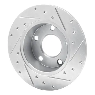 R1 Concepts EDZ-73021L Brake Rotor Drilled and Slotted Silver
